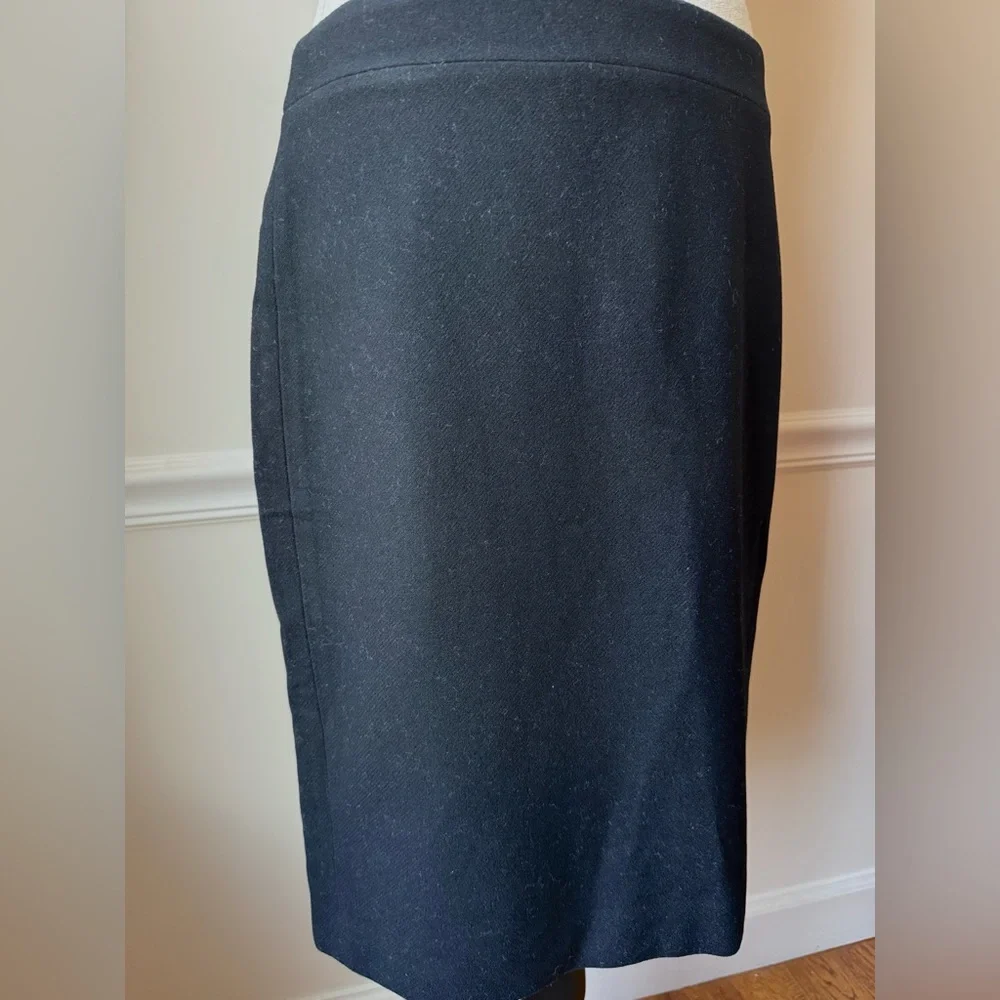 VTG J. Crew Wool Blend Black Pencil Skirt Size 6